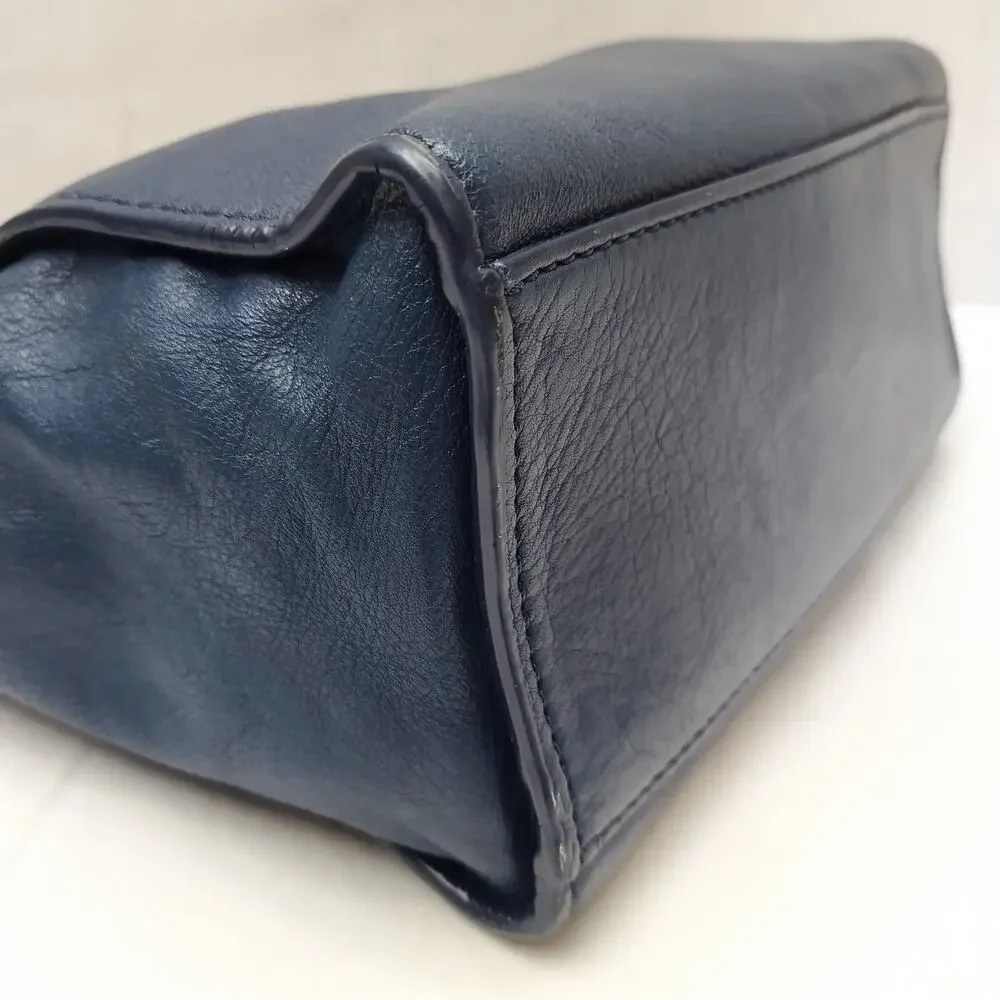 Michael Kors Blue Leather Zipper Closure Crossbody Bag